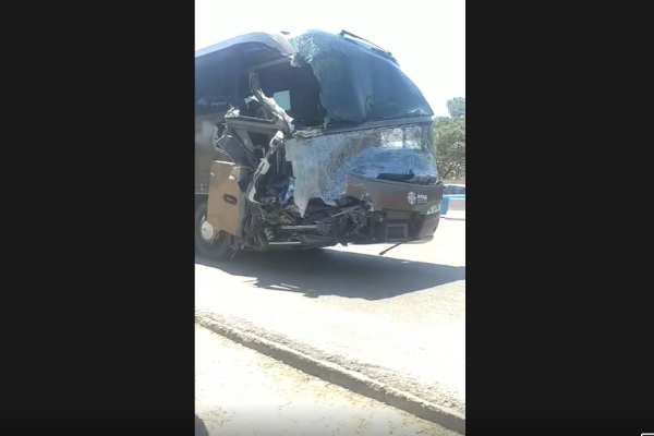 Bakı-Sumqayıt yolunda 2 avtobus toqquşdu  -18 nəfər yaralandı (VİDEO)